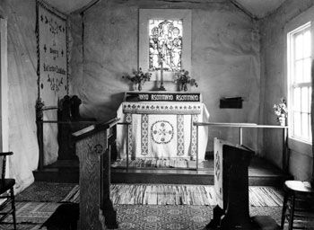 The altar at the Indian Church at Old Crow.