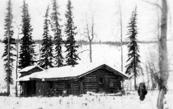 The small cabin Claude and Mary traveled to outside of Dawson. “This is the little cabin to which we have traveled by dog team�and spent several weekends. Isn't it lovely?”