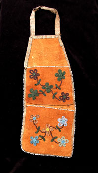 Hanging made of moosehide - perhaps Mary decorated her home with this wonderfully beaded item, or perhaps she sent it to her family as a gift.