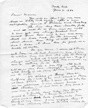 Lettre de Mary à sa mère, 2 juin 1939.