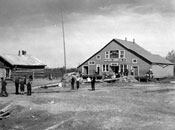 “The N.C.Co. also have a good-looking store in Ft. Yukon”, 1944. This photo was taken en route to Old Crow, where Claude would be working in a not-quite-as-good-looking Northern Commercial Company store.